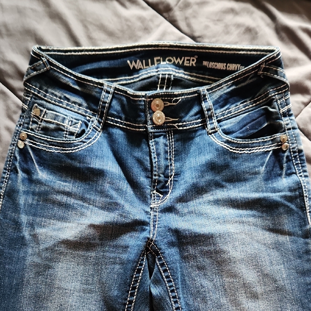 Wallflower Blue Boot Cut Jeans with Natural Fading